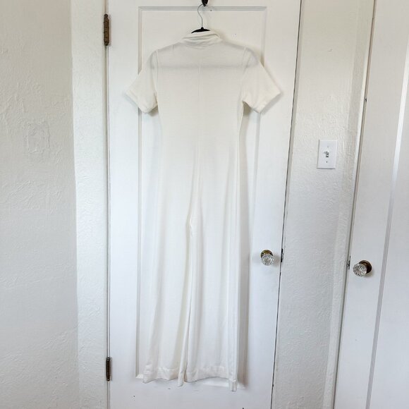 Suzie Kondi | NWT Short-Sleeve Jumpsuit in Ivory White Ponte | made in LA - Picture 4 of 9